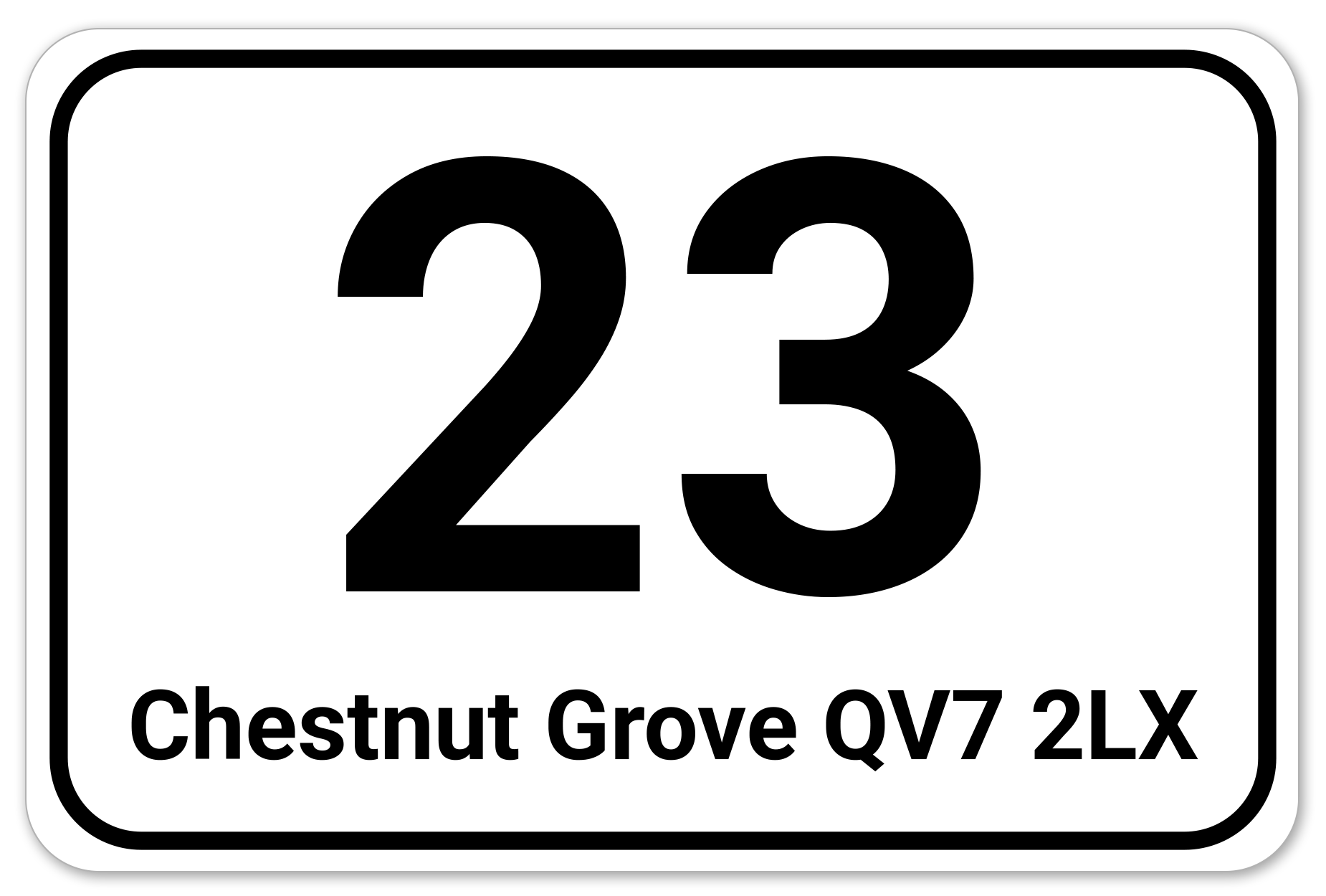 Personalised wheelie bin sticker with house number and street name